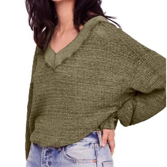Free People Sweaters - Free People Southside Thermal in Cindered Olive